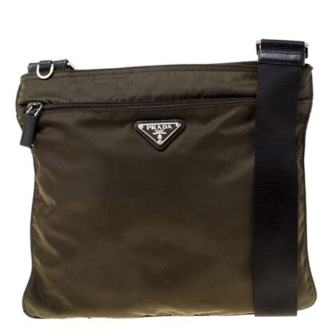 prada crossbody nylon green|Prada bag with small pouch.